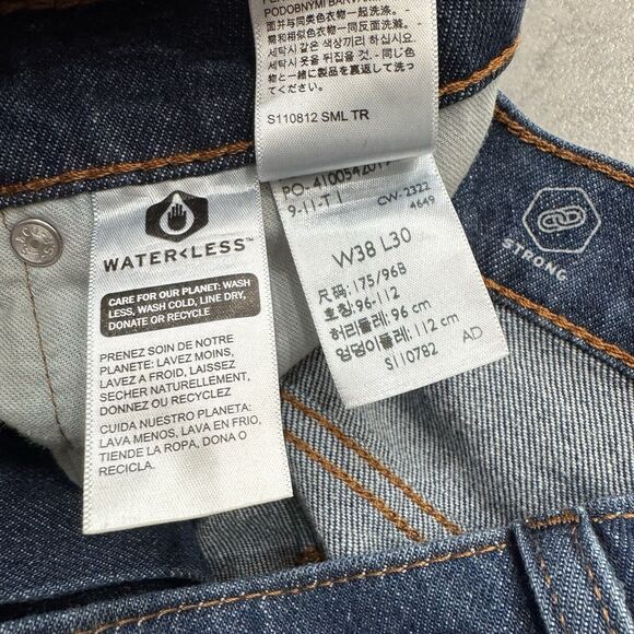 Levis Western Fit Dark Blue Denim Jeans Mens Size 38x28 Straight Leg - Picture 5 of 8